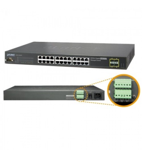 Planet Industrial IGSW-24040T 24-Port 10/100/1000Mbps with 4 Shared SFP Gigabit Managed Switch